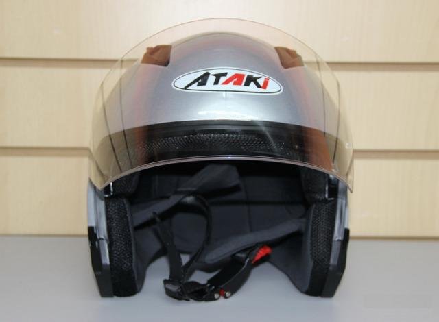 Открытый шлем Ataki OF512 Solid серебристый