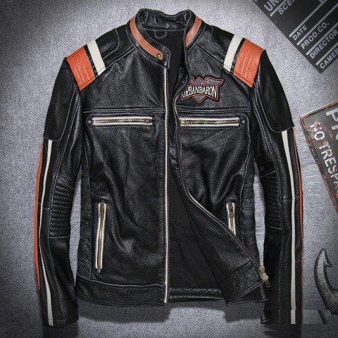 Мотокуртка кожаная Urban Baron 3 байкерская куртка