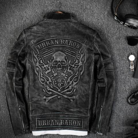 Мотокуртка кожаная Urban Baron 2 байкерская куртка