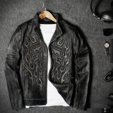Мотокуртка кожаная Urban Baron 2 байкерская куртка