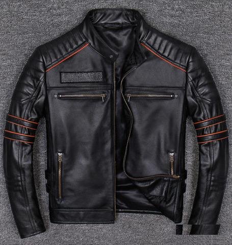 Мотокуртка кожаная Urban Baron байкерская куртка