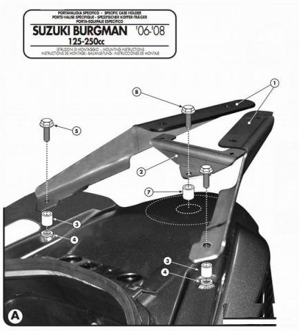 Крепеж центрального кофра Suzuki Burgman 125/200