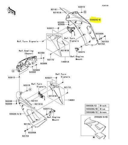 Боковой правый пластик Kawasaki ER6F