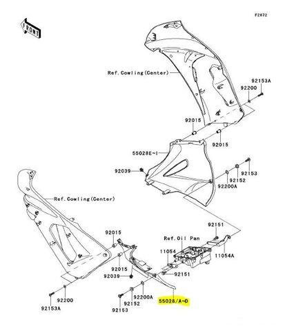 Нижний левый пластик Kawasaki ER6F