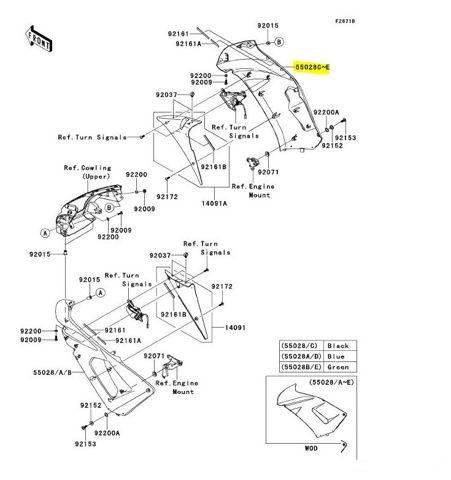 Боковой правый пластик Kawasaki ER6F