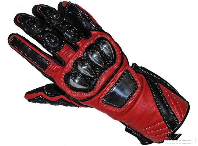 Кожаные мотоперчатки GZ-204 Red. Размеры M/L/XL