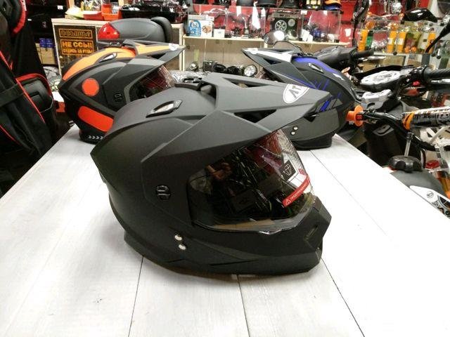 Шлем мото кроссовый с визором и очками эндуро