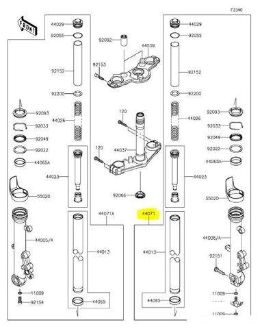 Перо вилки правое Kawasaki ER6 Ninja 650 2012-2016