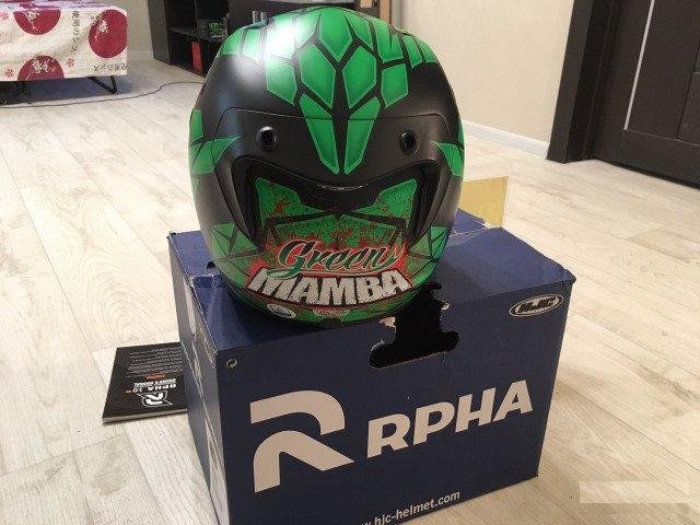 HJC rpha 10 Plus + Green Mamba мотошлем