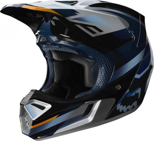 Мотошлем Fox V3 Motif Helmet Blue/Silver