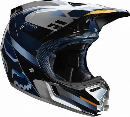 Мотошлем Fox V3 Motif Helmet Blue/Silver