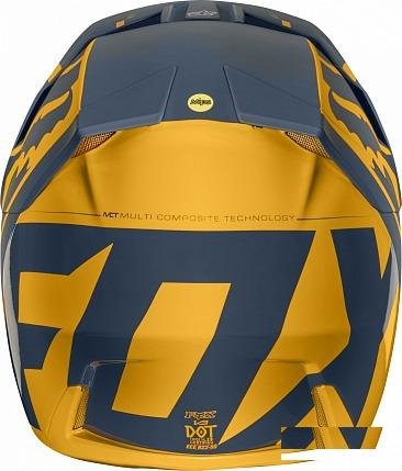 Мотошлем Fox V3 Kila Helmet Navy/Yellow