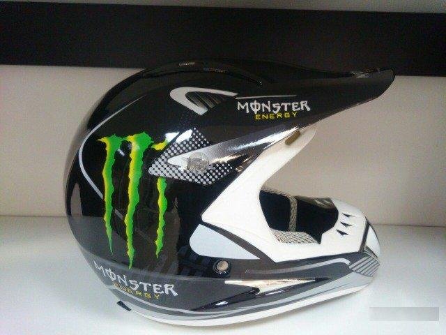 Кроссовый шлем Monster Energy Цвет черно-серый