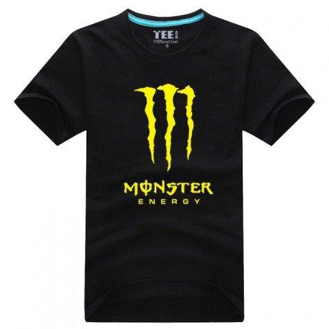 Футболка Monster Energy чёрная с желтым логотипом