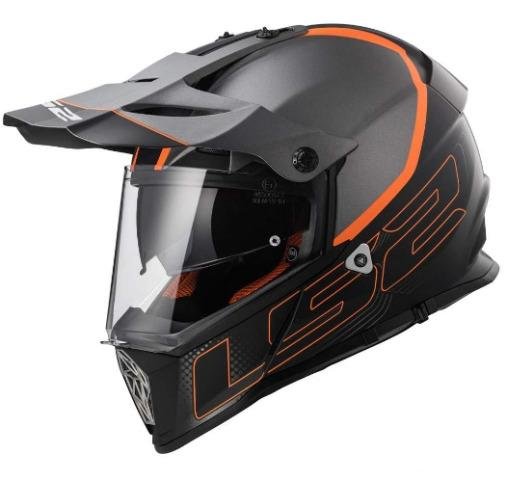 Эндуро Шлем LS2 MX436 Pioneer черно-оранжев мат