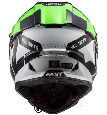 Эндуро Шлем LS2 MX437 Fast Block черно-зеленый