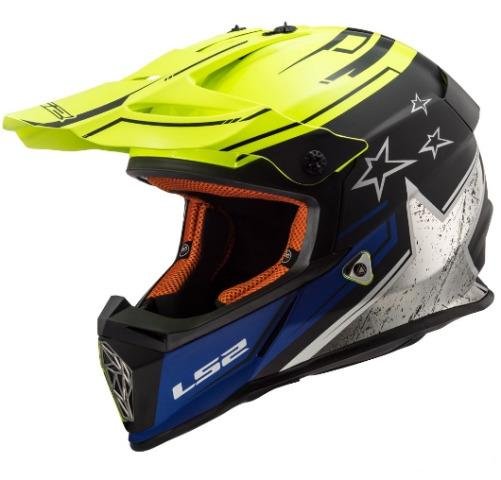 Эндуро Шлем LS2 MX437 Fast Core черно-желтый матов