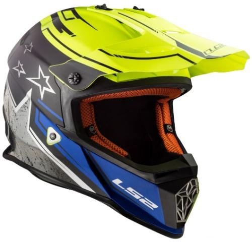 Эндуро Шлем LS2 MX437 Fast Core черно-желтый матов