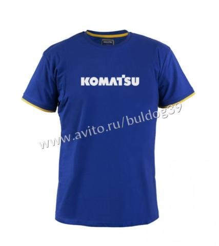 Мужская синяя футболка komatsu
