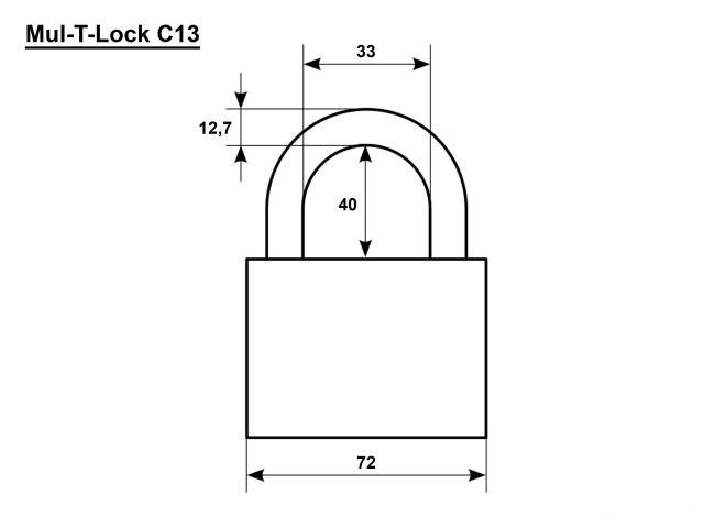 Навесной замок Mul-T-Lock C13 для 10-20 мм. цепей