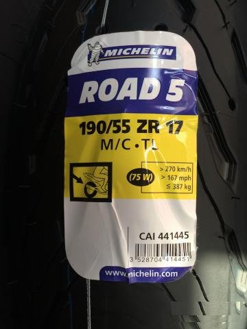 Michelin Pilot Road 5 190/55 ZR17 75W (новая)