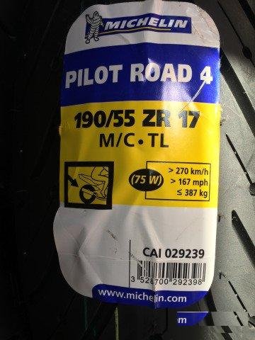 Michelin Pilot Road 4 190/55 ZR17 75W (новая)