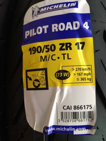 Michelin Pilot Road 4 190/50 ZR17 73W (новая)