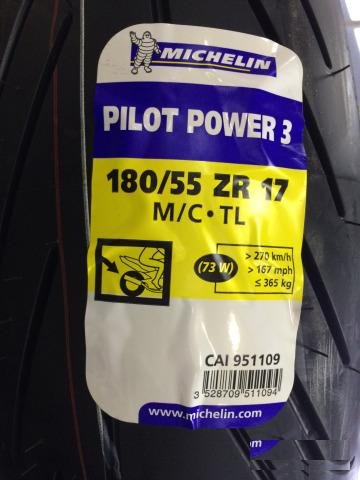 Michelin Pilot Power 3 180/55 ZR17 73W (новая)