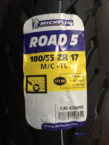 Michelin Pilot Road 5 180/55 ZR17 73W (новая)