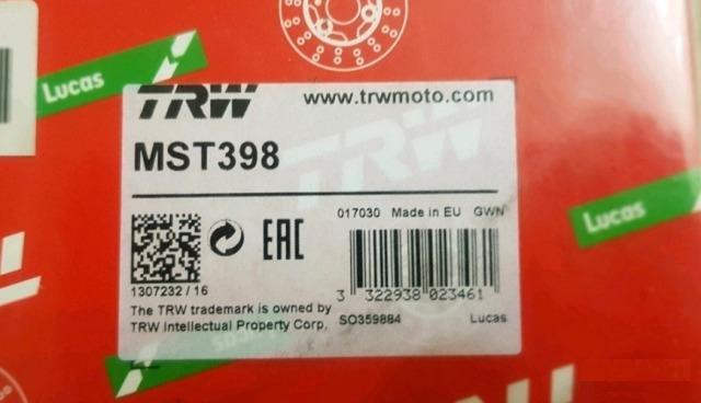 Тормозной диск для мотоциклов Lucas TRW MST398