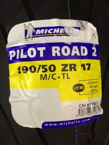 Michelin Pilot Road 2 190/50 ZR17 73W (новая)