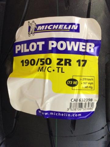 Michelin Pilot Power 190/50 ZR17 73W (новая)