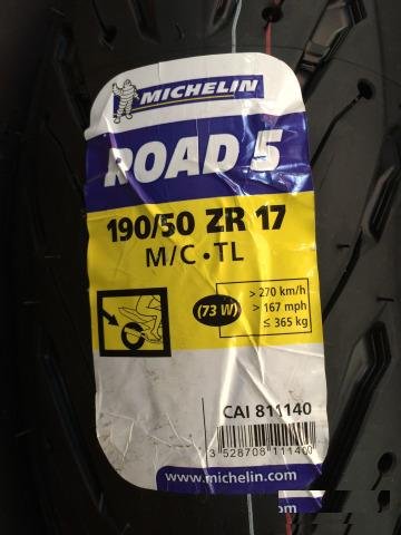 Моторезина Michelin Pilot Road 5 190/50 ZR17 73W