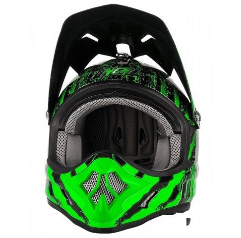 Кроссовый шлем 3Series mercury чёрно-зеленый