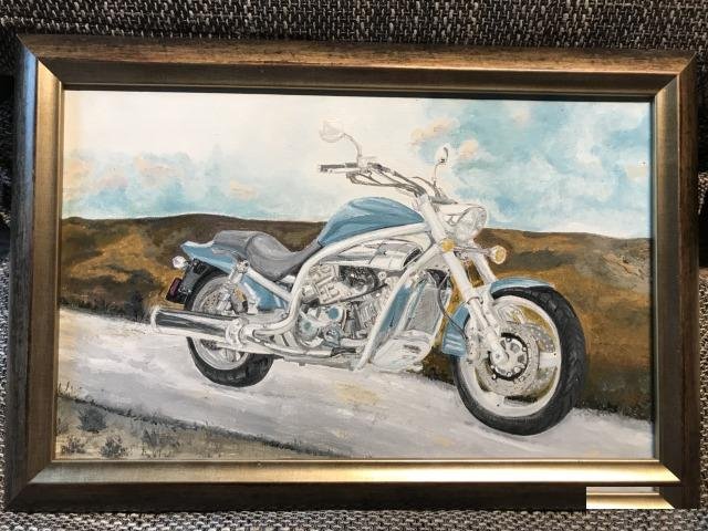 Картина маслом мотоцикл Harley Davidson