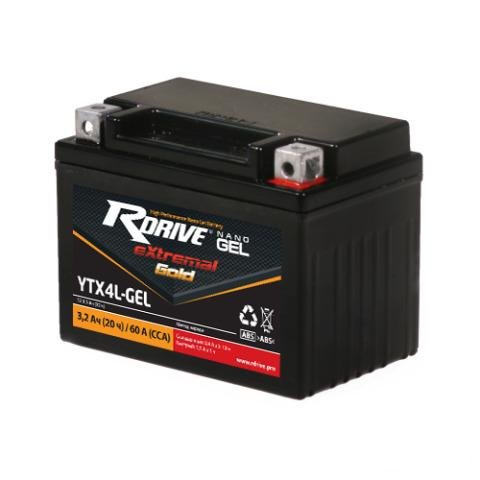 Аккумулятор мото RDrive Gold YTX4L-GEL, YTX4L-BS