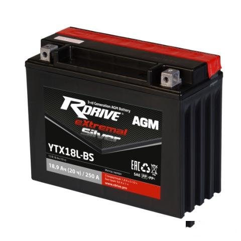 Аккумулятор мото RDrive Extremal Silver YTX18L-BS