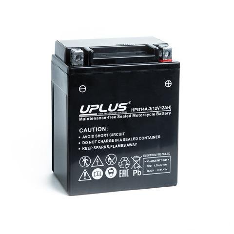 Мото аккумулятор uplus HPG14A-3 (YTX14AHL-BS)