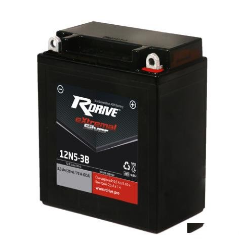 Аккумулятор мото RDrive Silver AGM 12N5-3B, YB5L-B