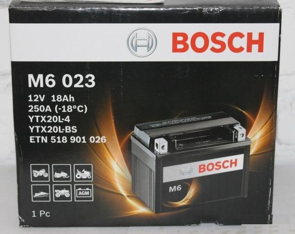 Аккумулятор bosch M6 023 YTX20L-BS YTX20L-4