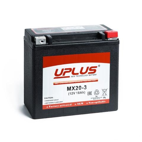 Мото аккумулятор uplus MX20-3 (YTX20L)
