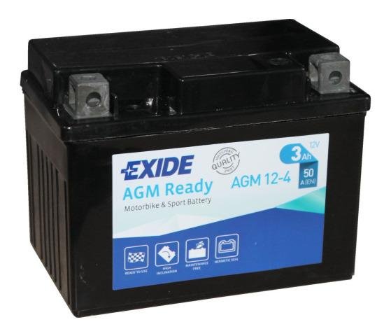 Аккумулятор мото Exide AGM12-4 YTX4L-BS, YB4L-B