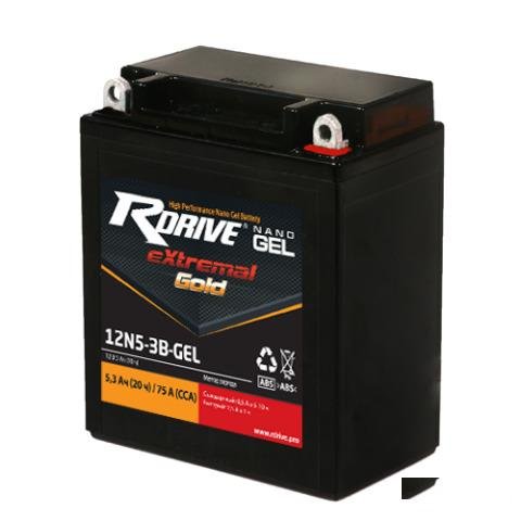 Аккумулятор мото RDrive Gold 12N5-3B-GEL, YB5L-B