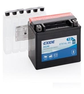 Мото аккумулятор exide ETX14L-BS (YTX14L-BS)