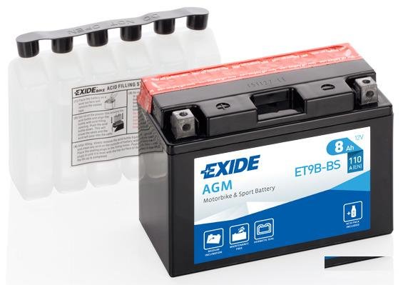 Мото Аккумулятор Exide ET9B-BS YT9B-BS YT9B 8Ач