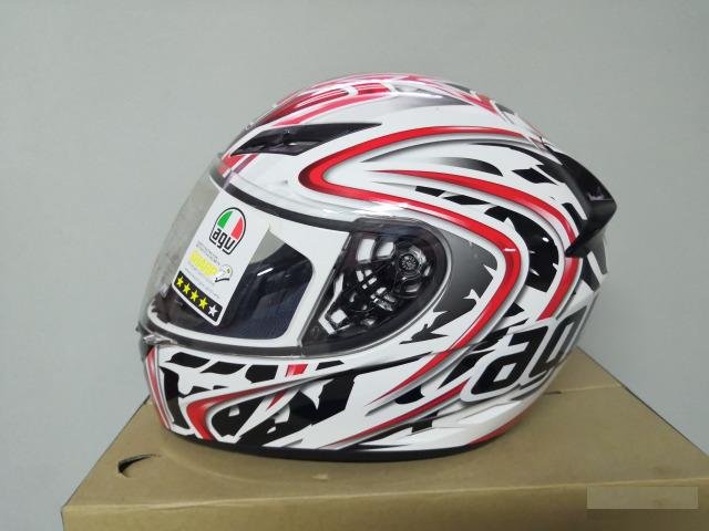 AGV Шлем K-3 E2205 multi - wire white/RED р.XXL