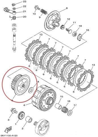 Внутрення корзина сцепления Yamaha YZ125 93-16