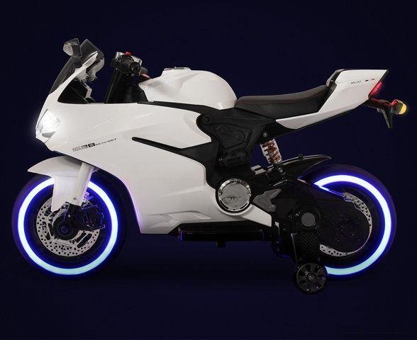 Детский электромобиль мотоцикл A001AA белый