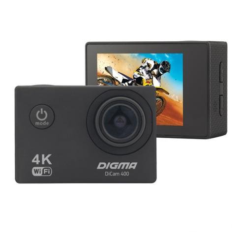 Видеокамера экшн 4K Digma DiCam 400 цвет черный