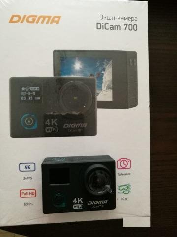 Экшн камера Digma DiCam 700 4K + wifi